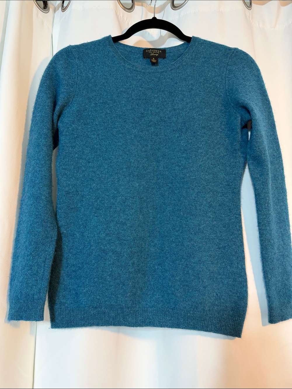 Charter Club Luxury Cashmere Crewneck Sweater - Teal Blue SZ S B9